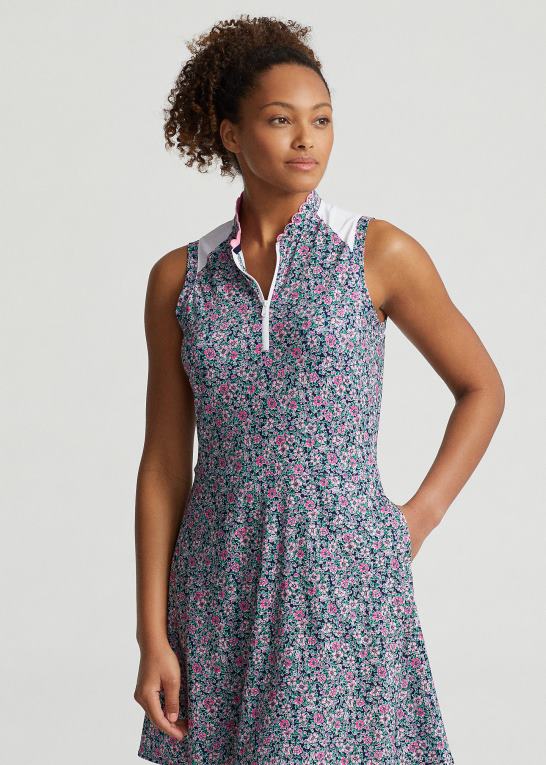 botanisk forberedelse Kvinder Ralph Lauren blomstret hybrid kjole i mesh og jersey Z426B9399