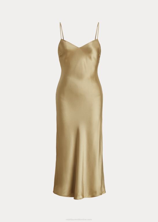 bronze Kvinder Ralph Lauren kort evelyn satin cocktailkjole Z426B9284