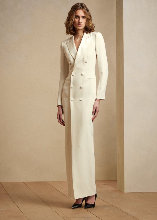 fløde Kvinder Ralph Lauren kristian silke smoking kjole Z426B9325