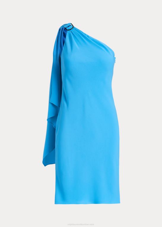 flammende hav Kvinder Ralph Lauren georgette en-skulder cocktailkjole Z426B3899
