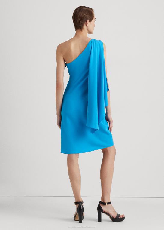 flammende hav Kvinder Ralph Lauren georgette en-skulder cocktailkjole Z426B3899