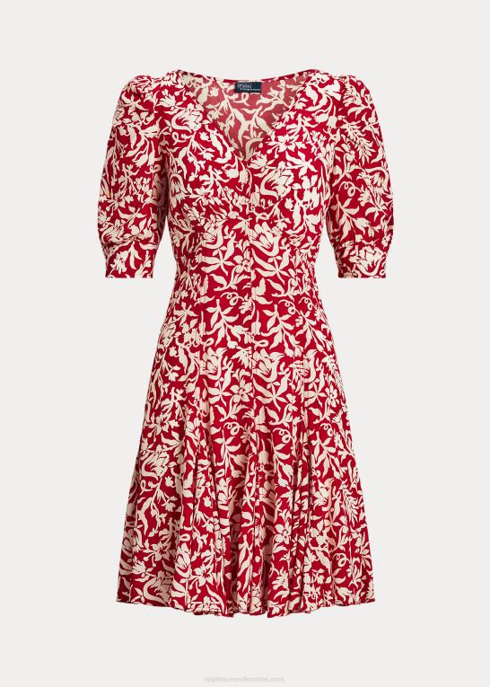 forårslilje blomstret Kvinder Ralph Lauren blomstret godet crepe-kjole med fårekødsærmer Z426B9206