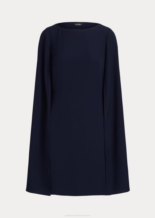 fyrtårns flåde Kvinder Ralph Lauren cape georgette cocktailkjole Z426B3791