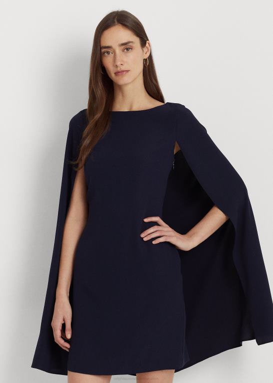 fyrtårns flåde Kvinder Ralph Lauren cape georgette cocktailkjole Z426B3791