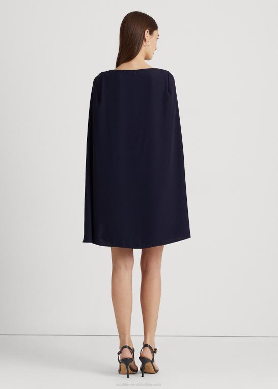 fyrtårns flåde Kvinder Ralph Lauren cape georgette cocktailkjole Z426B3791