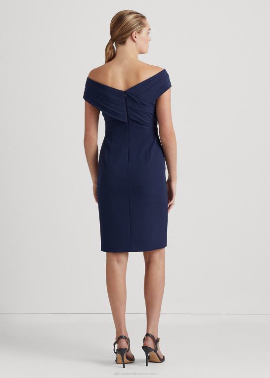 fyrtårns flåde Kvinder Ralph Lauren crepe off-the-shoulder cocktailkjole Z426B3802