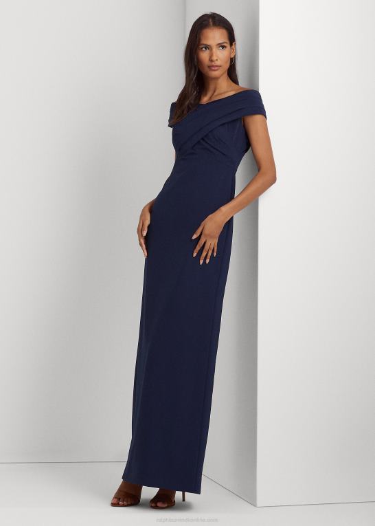 fyrtårns flåde Kvinder Ralph Lauren crepe off-the-skulder kjole Z426B3811