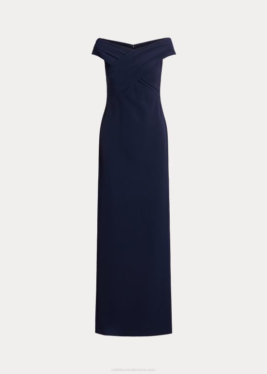 fyrtårns flåde Kvinder Ralph Lauren crepe off-the-skulder kjole Z426B3811
