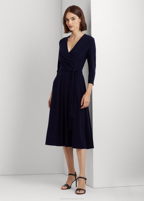 fyrtårns flåde Kvinder Ralph Lauren surplice jersey kjole Z426B4434