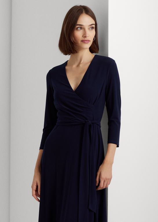 fyrtårns flåde Kvinder Ralph Lauren surplice jersey kjole Z426B4434