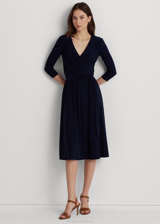 fyrtårns flåde Kvinder Ralph Lauren surplice jersey kjole Z426B9151