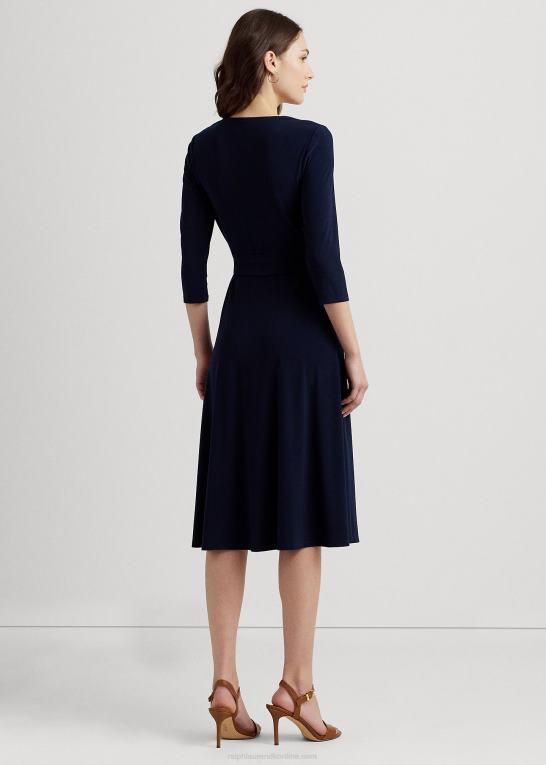 fyrtårns flåde Kvinder Ralph Lauren surplice jersey kjole Z426B9151
