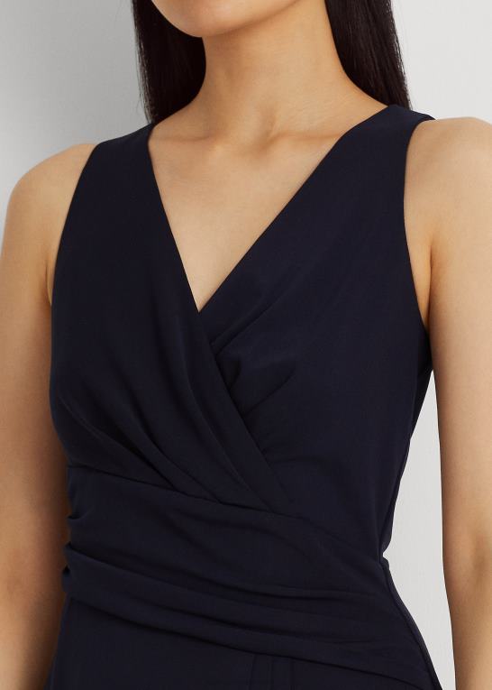 fyrtårns flåde Kvinder Ralph Lauren surplice jersey ærmeløs kjole Z426B4344