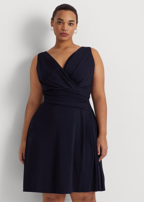 fyrtårns flåde Kvinder Ralph Lauren surplice jersey ærmeløs kjole Z426B4551