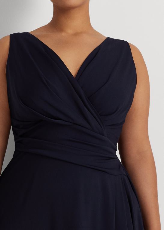 fyrtårns flåde Kvinder Ralph Lauren surplice jersey ærmeløs kjole Z426B4551