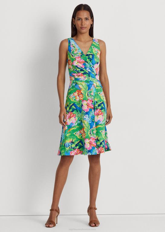 grøn/blå multi Kvinder Ralph Lauren ærmeløs kjole i jersey med blomster Z426B3855