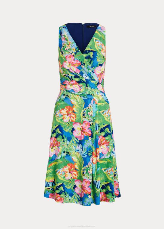 grøn/blå multi Kvinder Ralph Lauren ærmeløs kjole i jersey med blomster Z426B3855