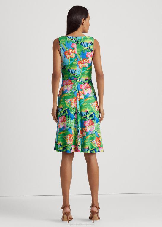 grøn/blå multi Kvinder Ralph Lauren ærmeløs kjole i jersey med blomster Z426B3855