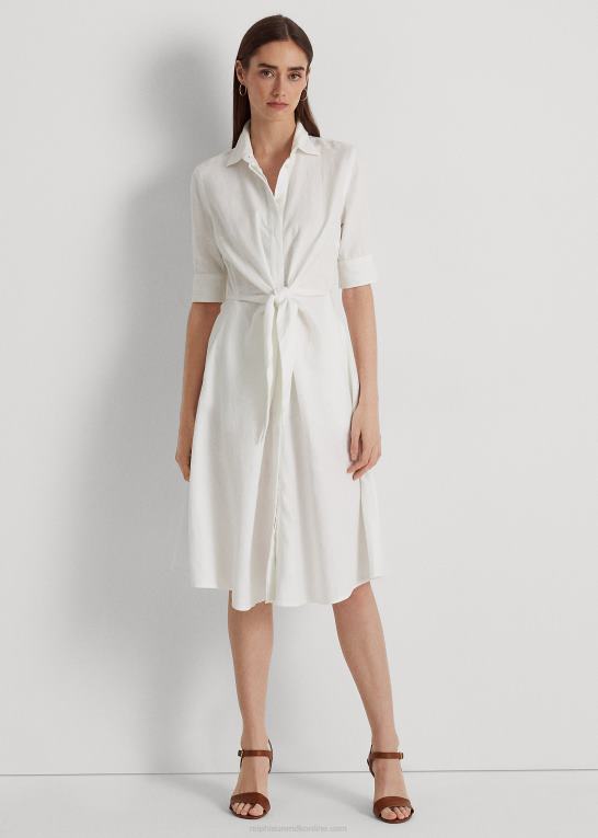 hvid Kvinder Ralph Lauren linned skjortekjole Z426B4074