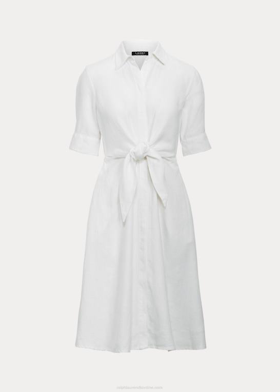 hvid Kvinder Ralph Lauren linned skjortekjole Z426B4074