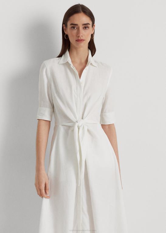 hvid Kvinder Ralph Lauren linned skjortekjole Z426B4074