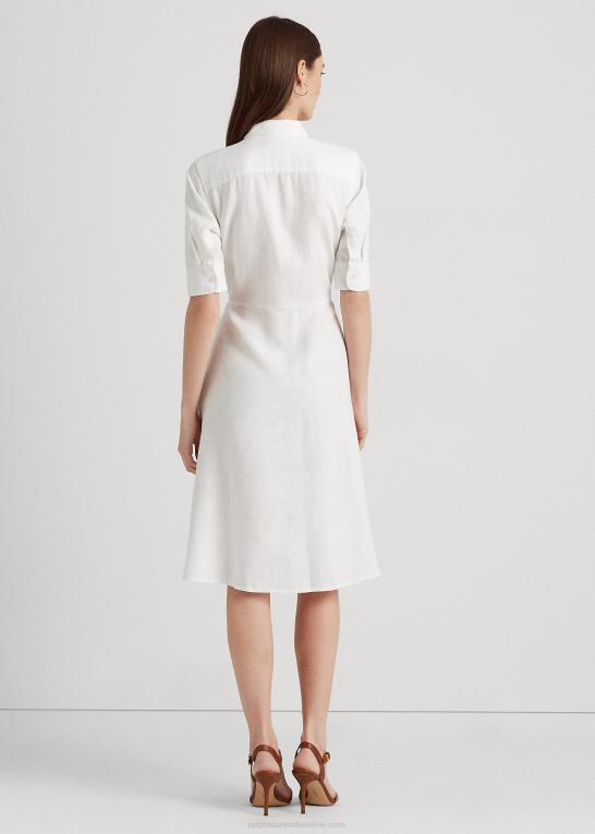 hvid Kvinder Ralph Lauren linned skjortekjole Z426B4074