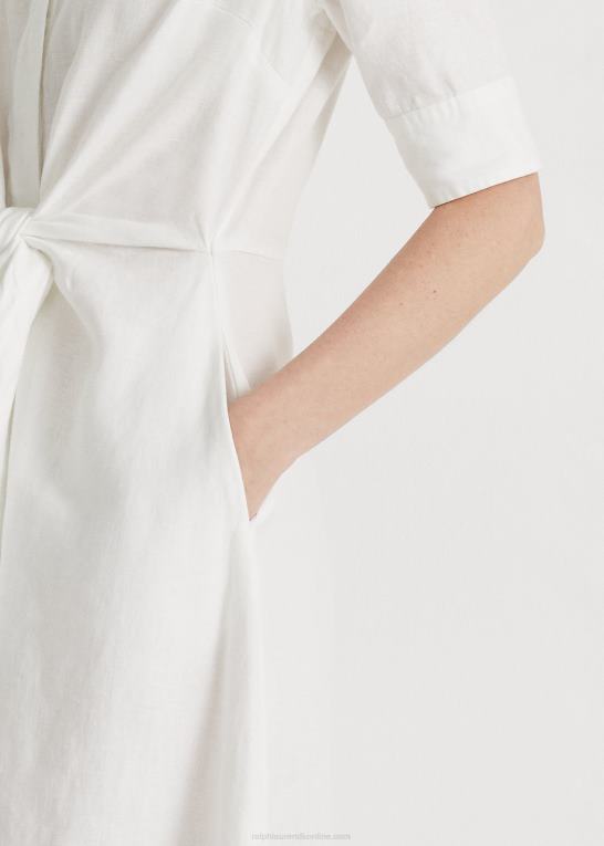 hvid Kvinder Ralph Lauren linned skjortekjole Z426B4074