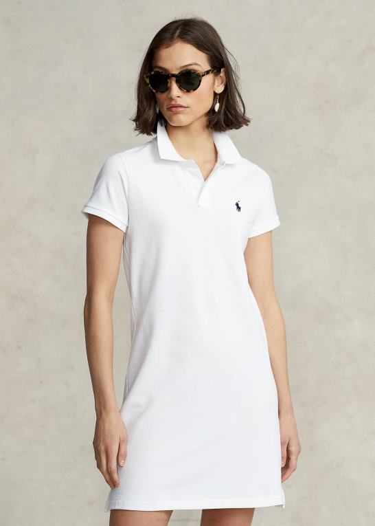 hvid Kvinder Ralph Lauren polokjole i bomuldsnet Z426B9255