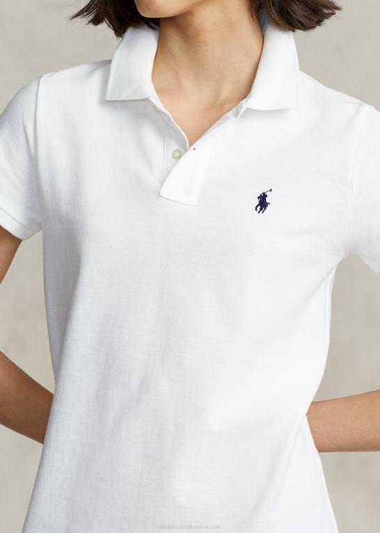 hvid Kvinder Ralph Lauren polokjole i bomuldsnet Z426B9255