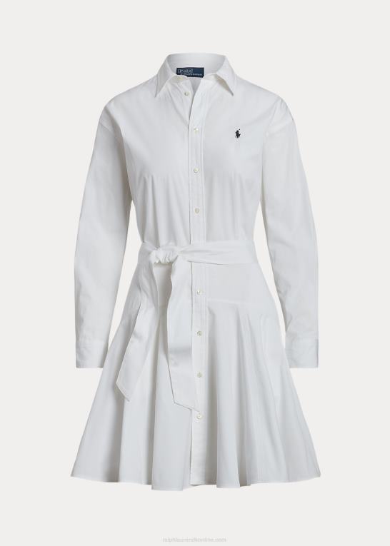 hvid Kvinder Ralph Lauren skjortekjole i bomuld med paneler Z426B2922