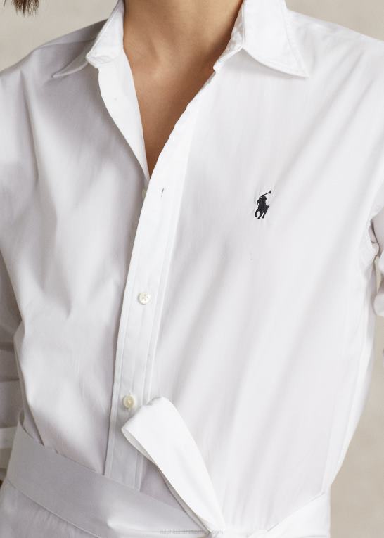 hvid Kvinder Ralph Lauren skjortekjole i bomuld med paneler Z426B2922