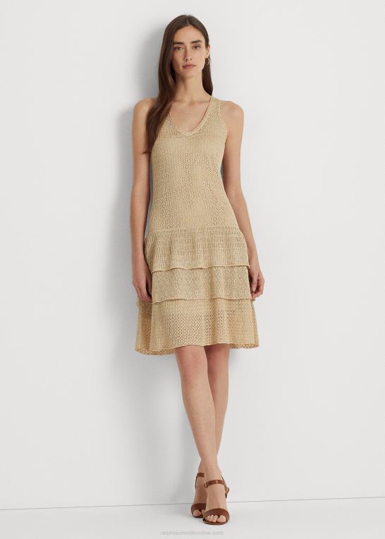 klitbrun Kvinder Ralph Lauren pointelle-strikket drop-talje kjole Z426B9520