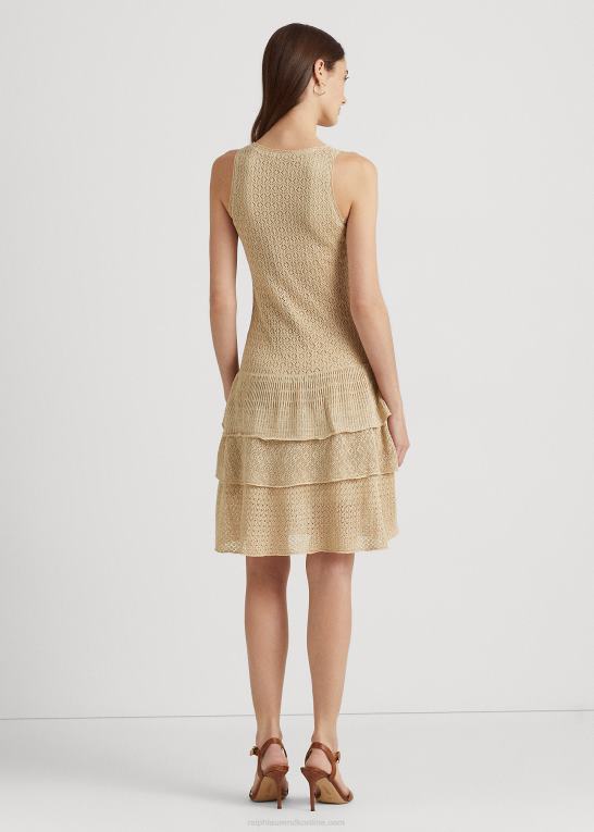 klitbrun Kvinder Ralph Lauren pointelle-strikket drop-talje kjole Z426B9520