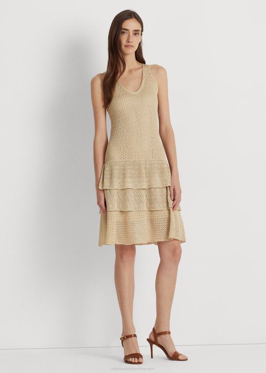 klitbrun Kvinder Ralph Lauren pointelle-strikket drop-talje kjole Z426B9520