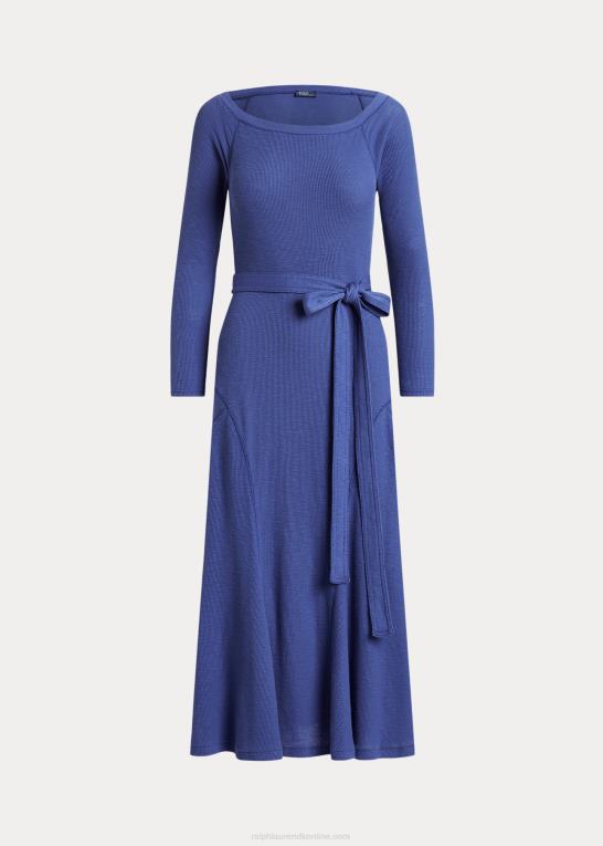 kongelig flåde Kvinder Ralph Lauren midikjole i bomuld med bådhals Z426B3122