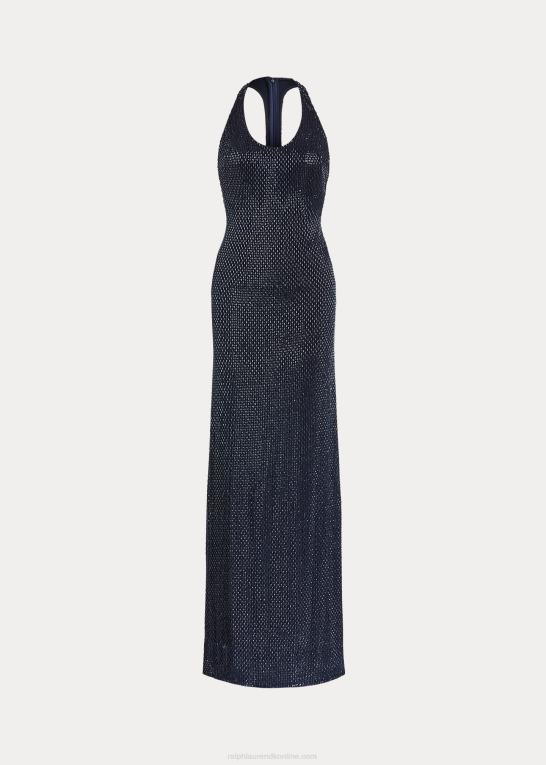 lux marine Kvinder Ralph Lauren luanna udsmykket aftenkjole i jersey Z426B3520