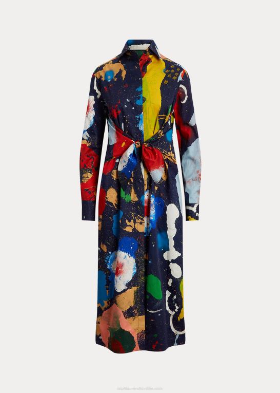 lux marineblå multi Kvinder Ralph Lauren dagskjole i satin i bomuld med charley print Z426B3500