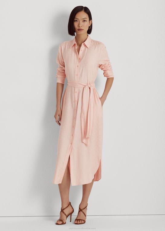 lyserød Kvinder Ralph Lauren jacquard skjortekjole med bælte Z426B4113