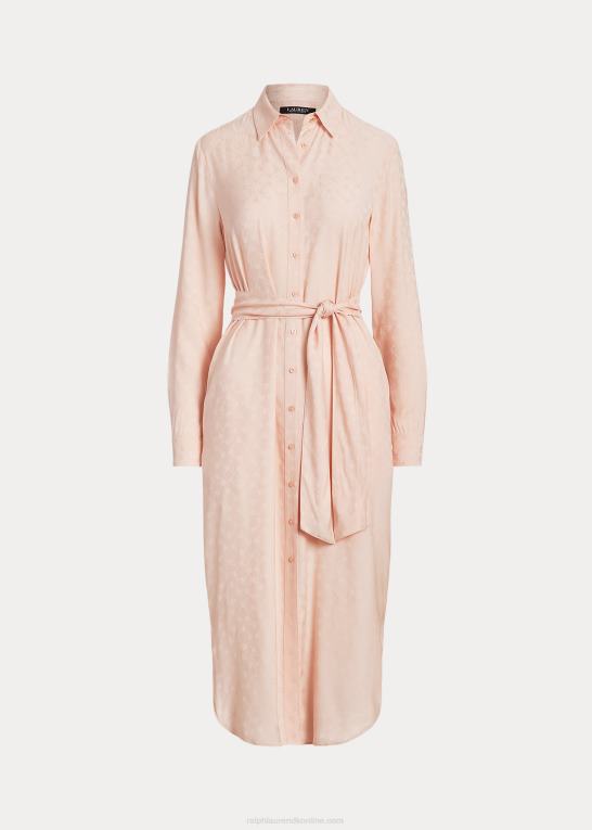 lyserød Kvinder Ralph Lauren jacquard skjortekjole med bælte Z426B4113