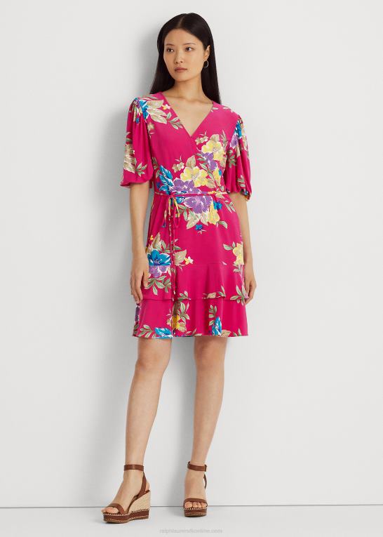 lyserød multi Kvinder Ralph Lauren blomstret stretch jersey kjole Z426B3931