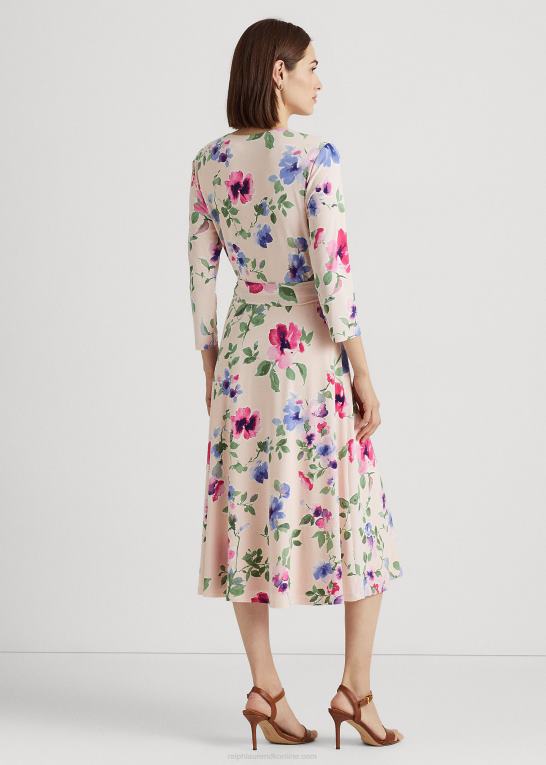 lyserød multi Kvinder Ralph Lauren blomstret surplice jersey kjole Z426B4106