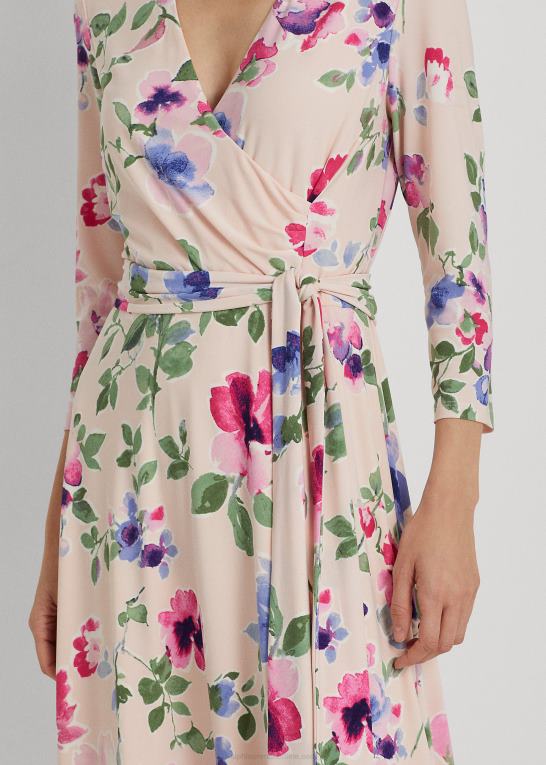 lyserød multi Kvinder Ralph Lauren blomstret surplice jersey kjole Z426B4106
