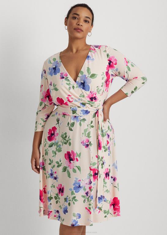 lyserød multi Kvinder Ralph Lauren blomstret surplice jersey kjole Z426B4672