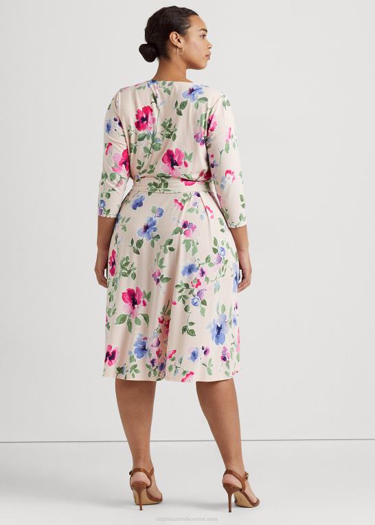 lyserød multi Kvinder Ralph Lauren blomstret surplice jersey kjole Z426B4672