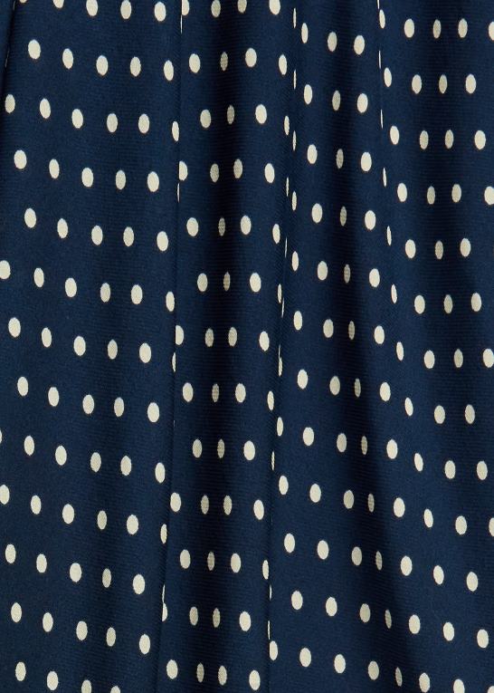 marineblå/creme Kvinder Ralph Lauren georgette-kjole i polkaprikket silke Z426B3667