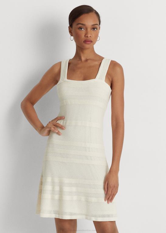 mascarpone creme Kvinder Ralph Lauren stribet strikkjole uden ærmer Z426B4086