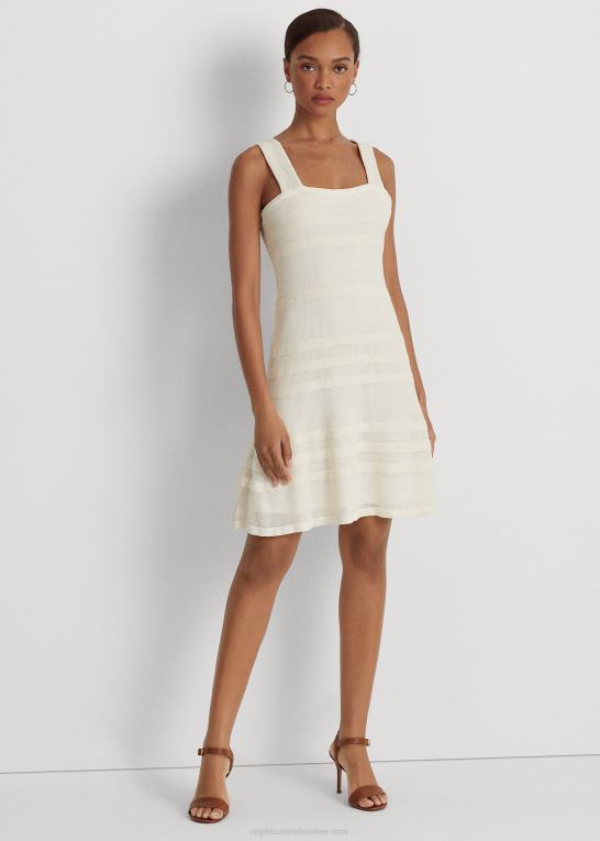 mascarpone creme Kvinder Ralph Lauren stribet strikkjole uden ærmer Z426B4086