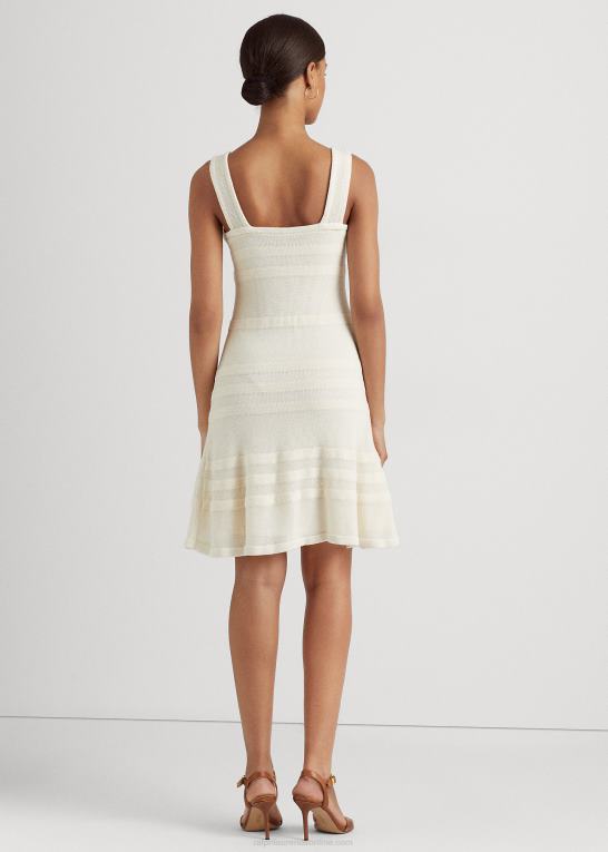 mascarpone creme Kvinder Ralph Lauren stribet strikkjole uden ærmer Z426B4086