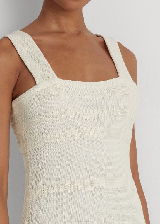 mascarpone creme Kvinder Ralph Lauren stribet strikkjole uden ærmer Z426B4086