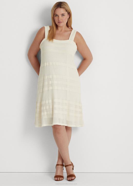 mascarpone creme Kvinder Ralph Lauren stribet strikkjole uden ærmer Z426B4675